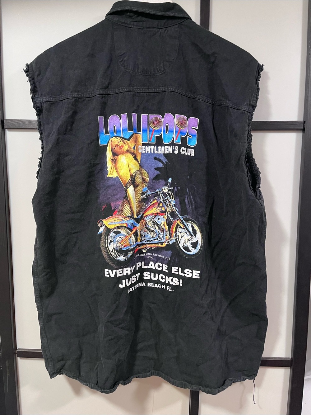Black Lollipops Graphic Men's Denim Vest